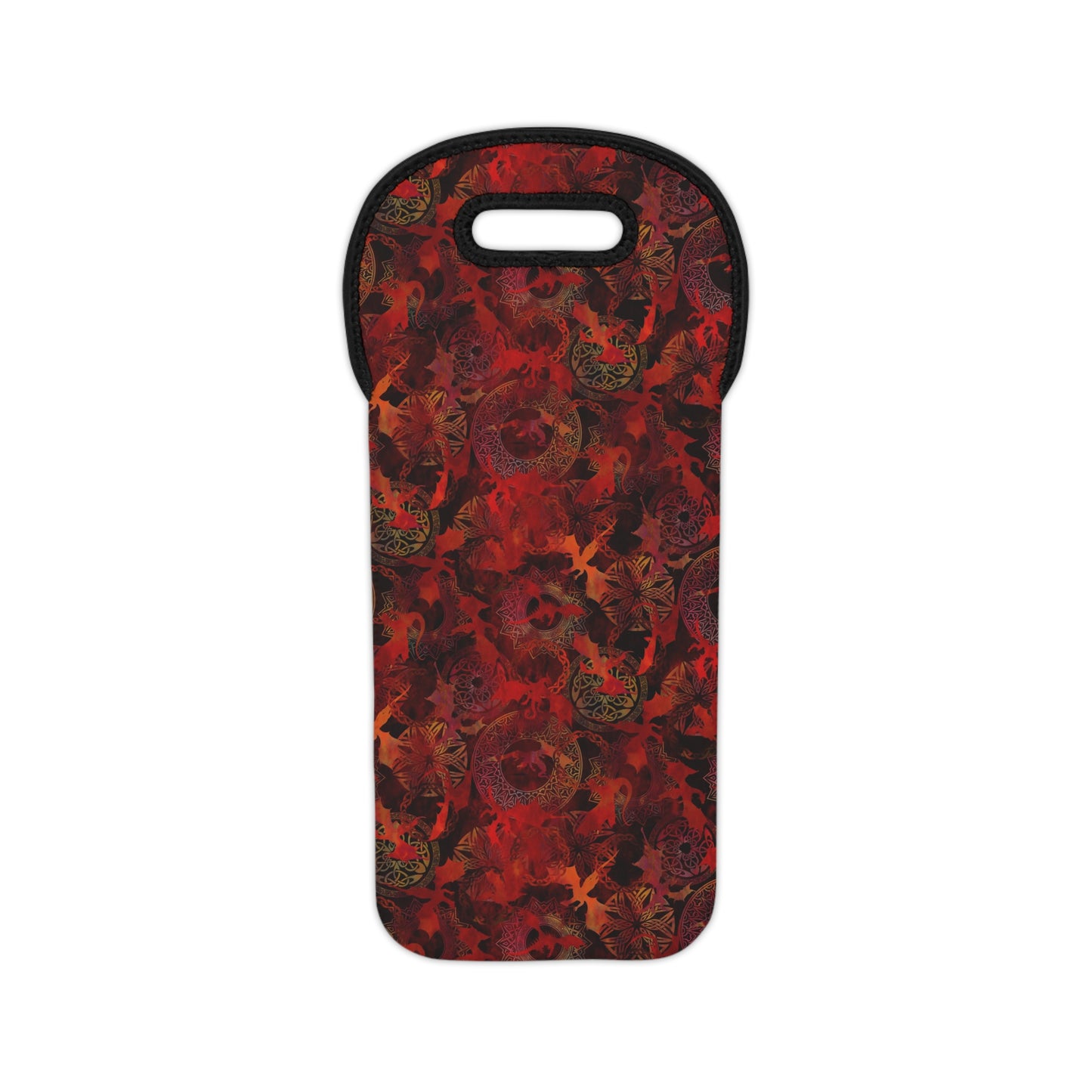 Colorful Wine Tote Bag:  Dragons [Red Panel]