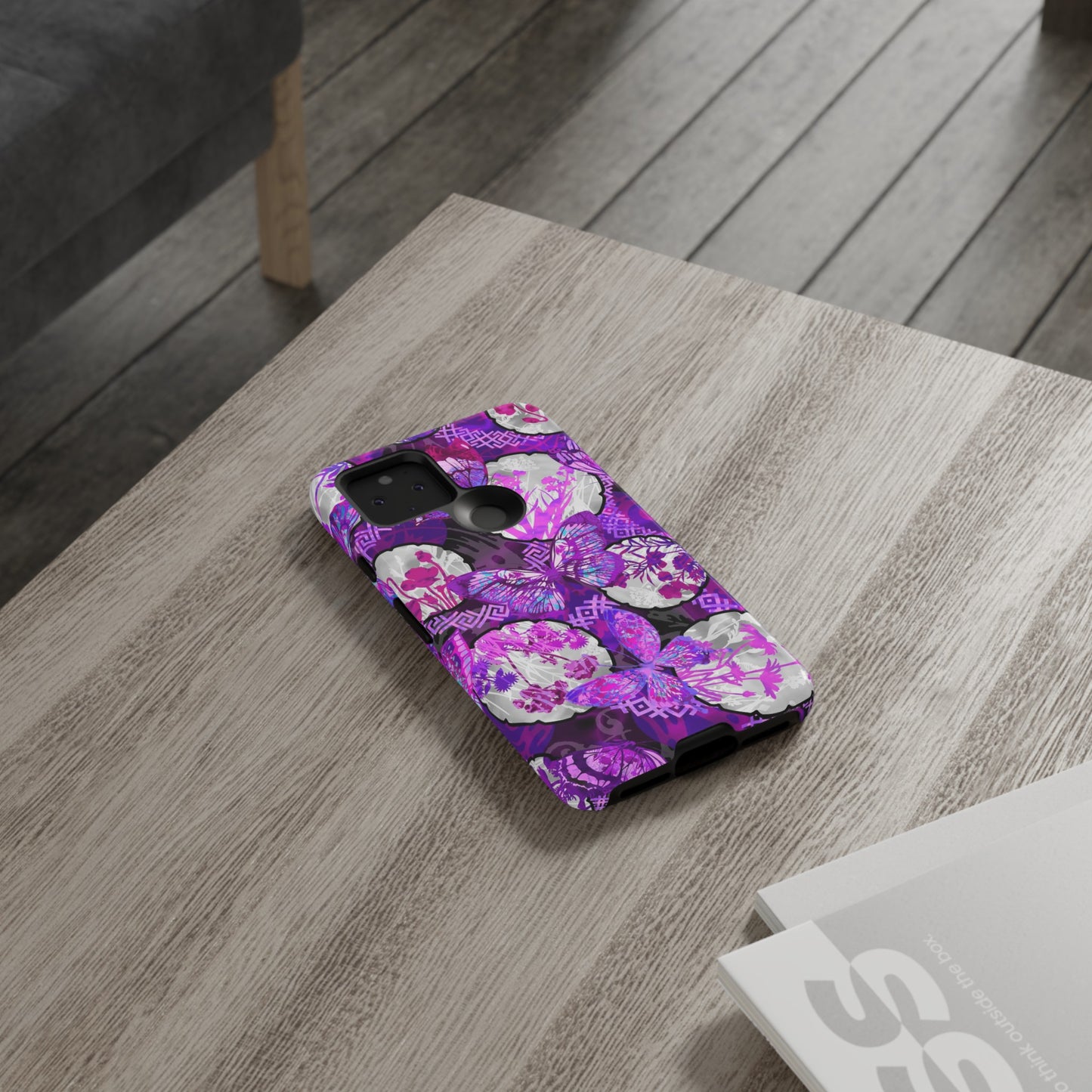 Google Pixel Tough Case-Phone Case: Dreamscapes [Bright Purple Butterflies]