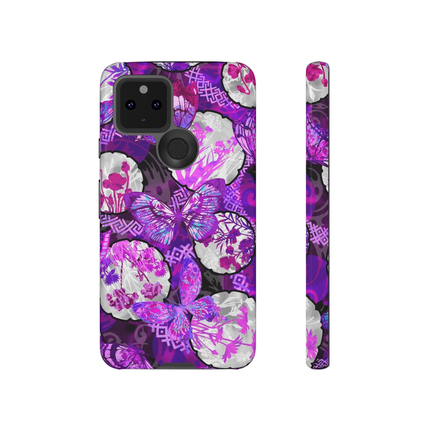 Google Pixel Tough Case-Phone Case: Dreamscapes [Bright Purple Butterflies]