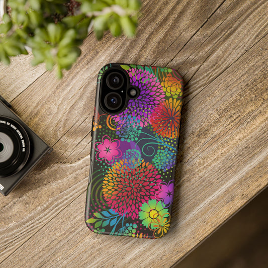 Apple I-Phone 16 (Series) Tough Case-Phone Case:  Unusual Garden [Bright Flowers]