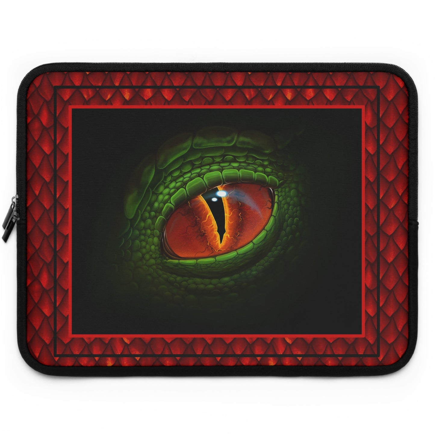 Laptop Sleeve  (Sizes:  13", 15", 17") [Dragons:  Red Scales-Gree Eye-Orange]