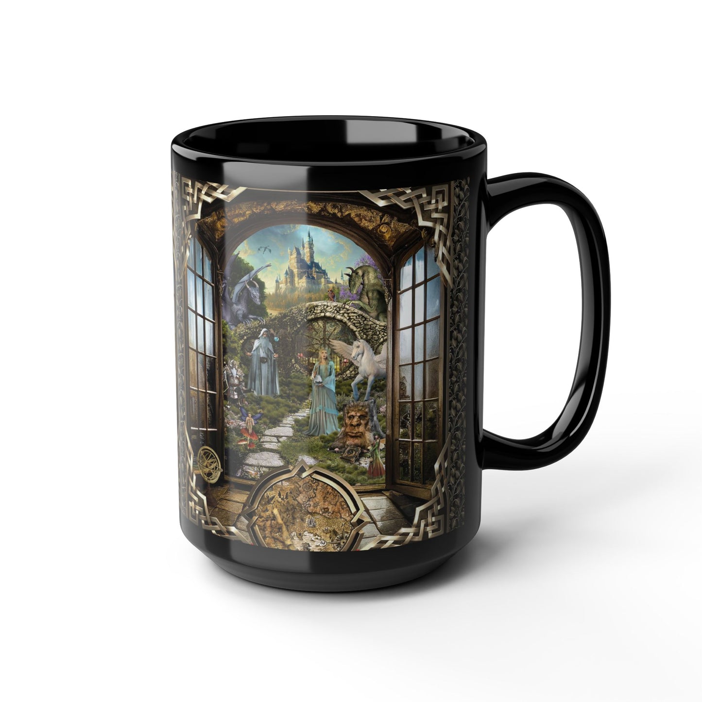 Black Mug-15oz:  "Journey" Panel