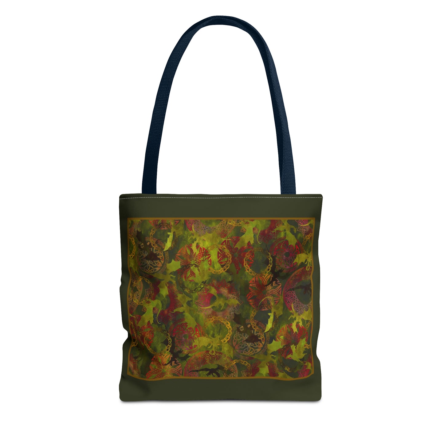 Tote Bag:  large-18x18;  "Dragons" [Green Panel]