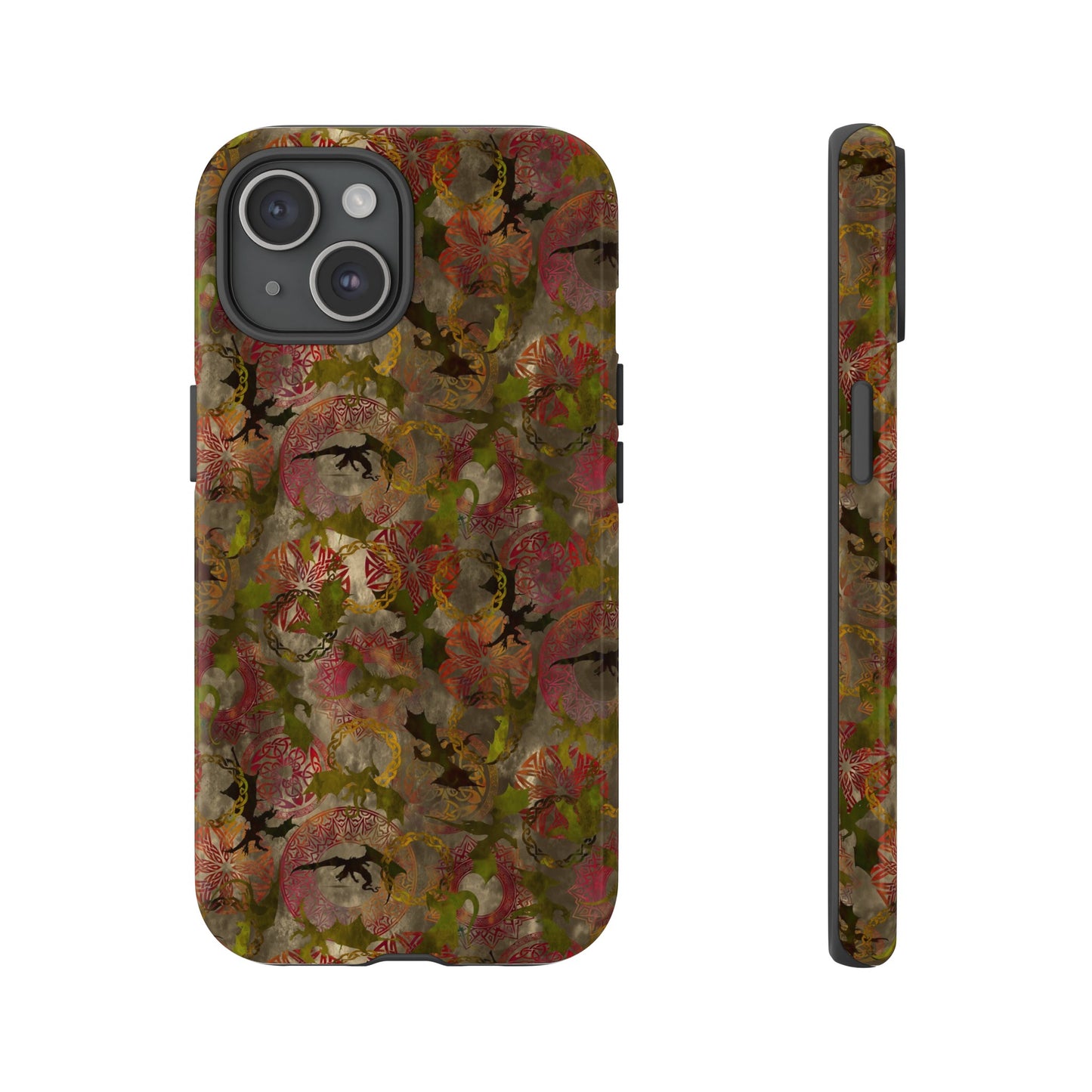 Apple I-Phone 15 Tough Case-Phone Case:  Dreamscapes [Bright Flowers]
