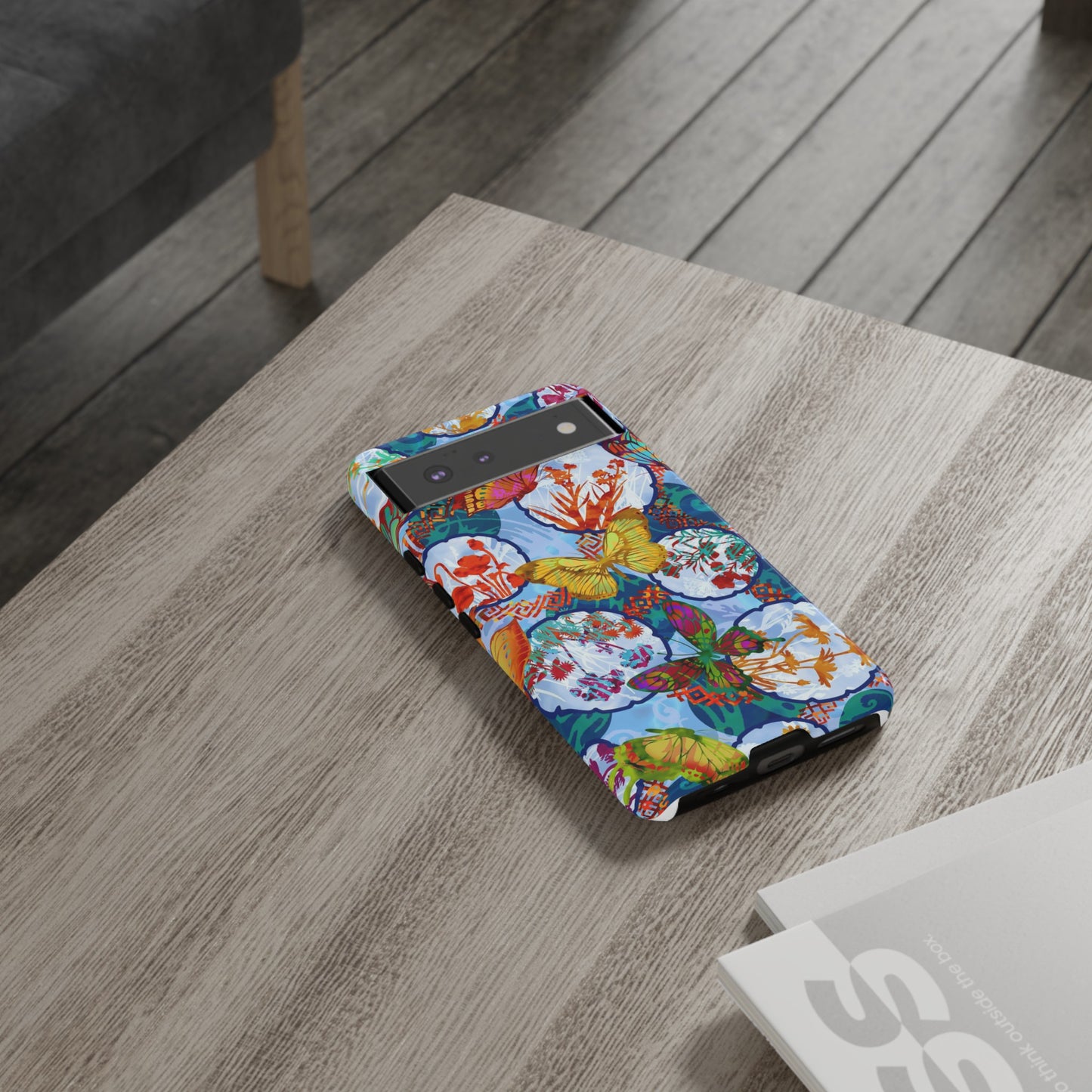 Android Google Pixel (Series) Tough Case-Phone Case:  Dreamscapes [Light Blue Butterflies]