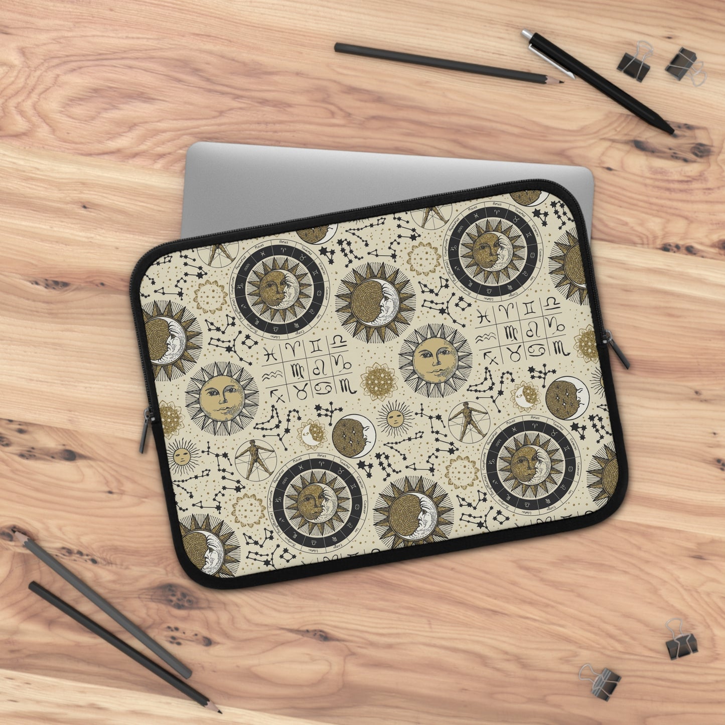 Laptop Sleeve:  [SUN-MOON-STARS]:  Zodiac Panel