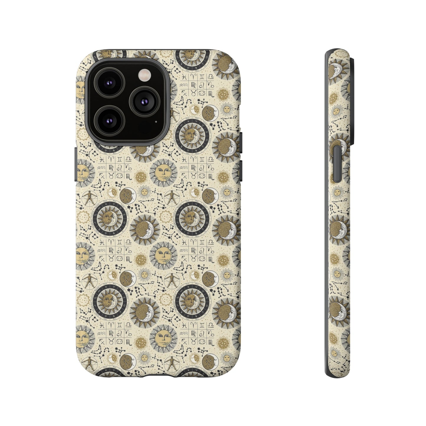 Apple I-Phone 14 (Series)-Tough Case-Phone Case: The Sun, The Moon, And The Stars [Zodiac Symbols]