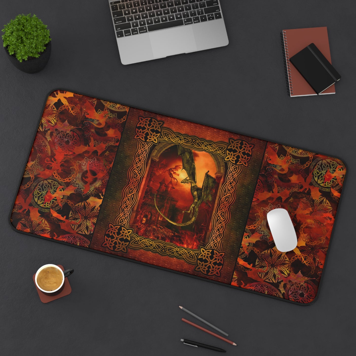 Desk Mat (23x13):  Dragons [Red Fury-Panel]