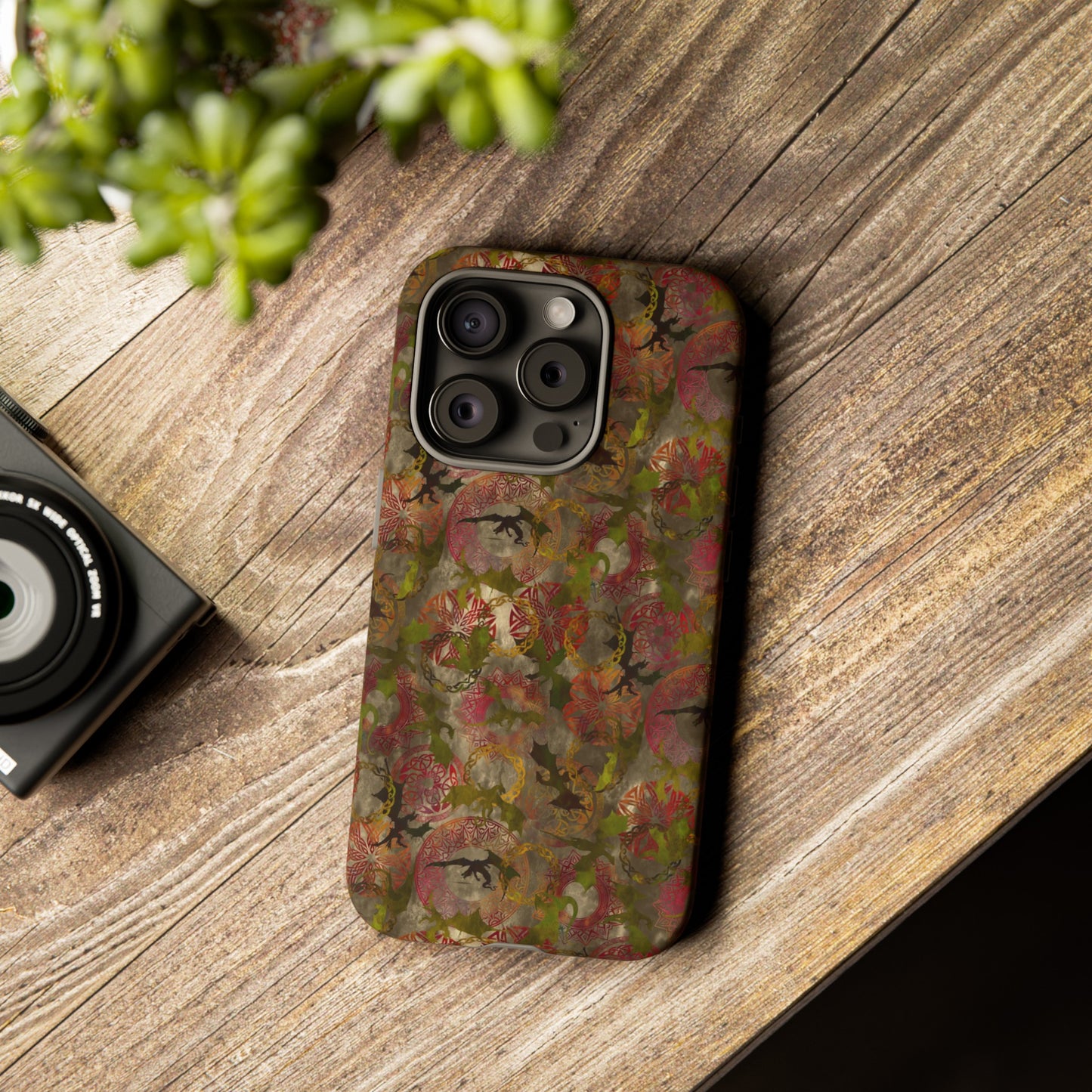 Apple I-Phone 15 Tough Case-Phone Case:  Dreamscapes [Bright Flowers]