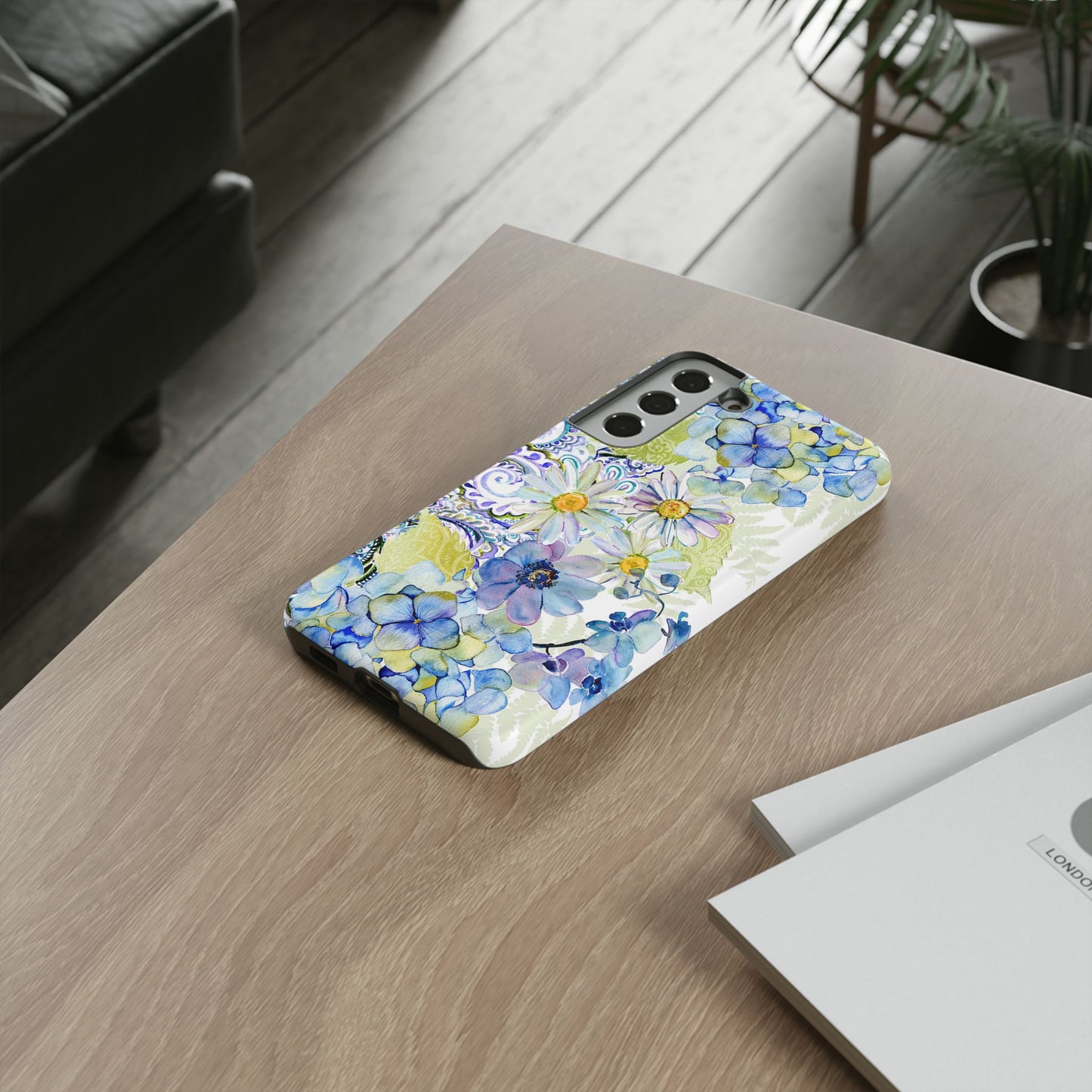 Samsung Galaxy S22 - Tough Case-Phone Case:  Leah [Blue Border]