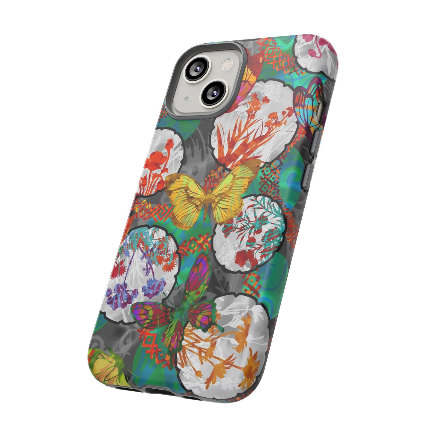 Apple I-Phone 14 (Series)-Tough Case-Phone Case:  Dreamscapes [Teal Butterflies]