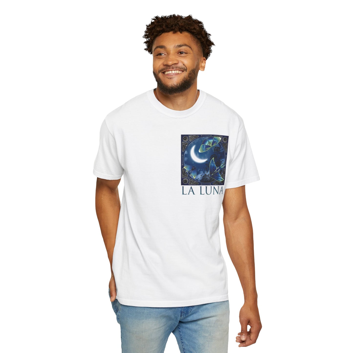 Unisex Heavy Cotton Tee:  "La Luna" [Banner/Panel]