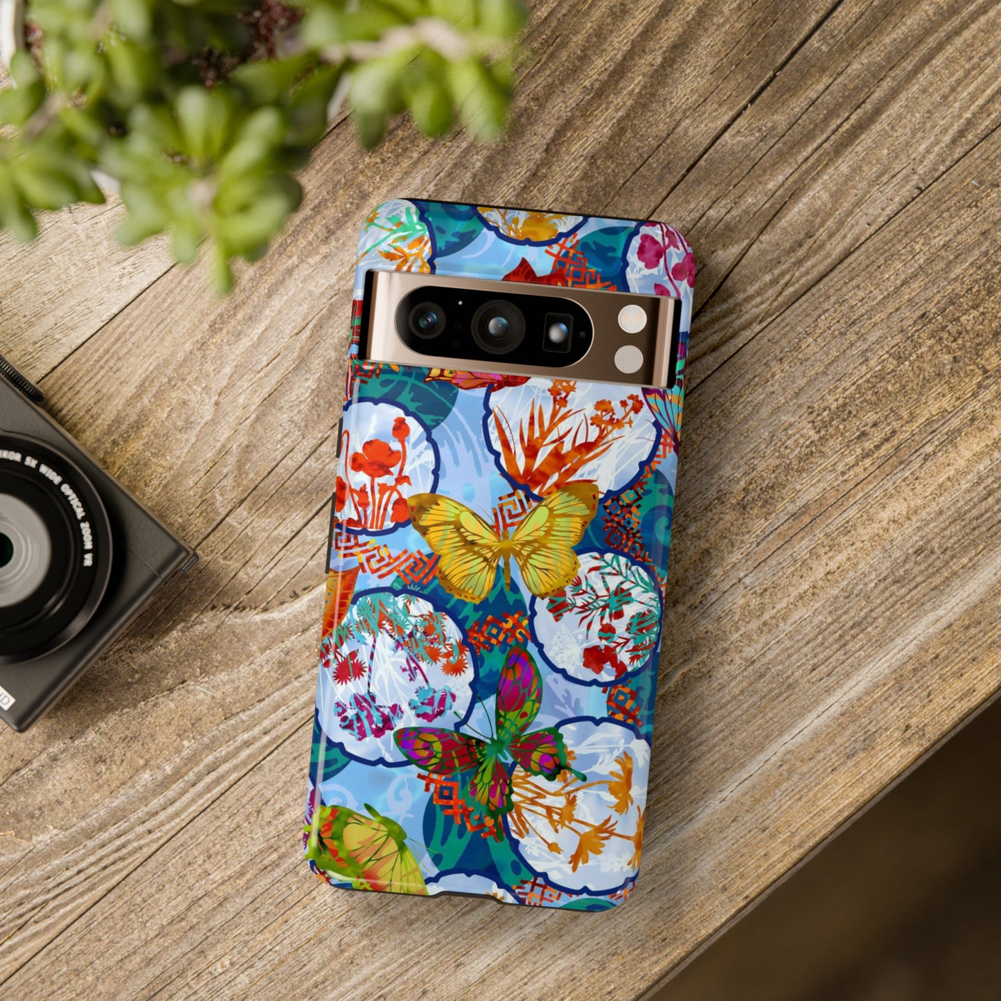 Android Google Pixel (Series) Tough Case-Phone Case:  Dreamscapes [Light Blue Butterflies]