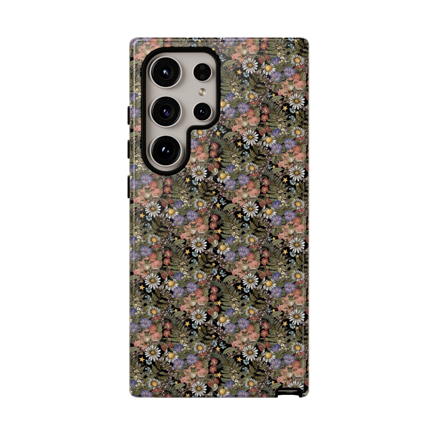 Samsung Galaxy Series Tough Case-Phone Case:  The Sun, The Moon, And The Stars [Celestial Flowers]
