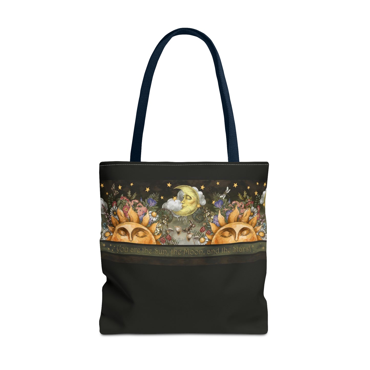 Tote Bag:  large-18x18;  "The Sun, The Moon, and the Stars" [Border]