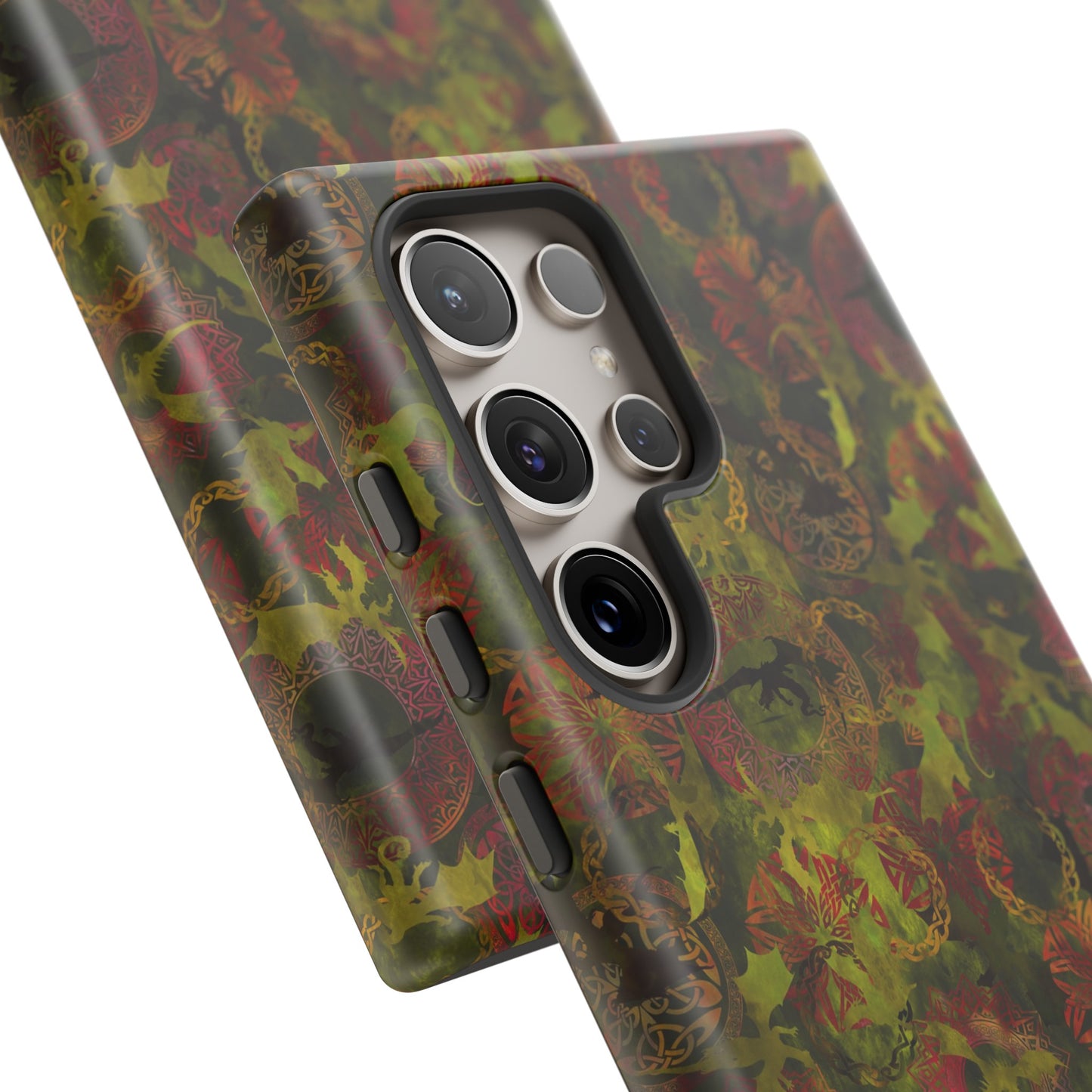 Samsung Galaxy Series Tough Case-Phone Case: Dragons [Green Panel]