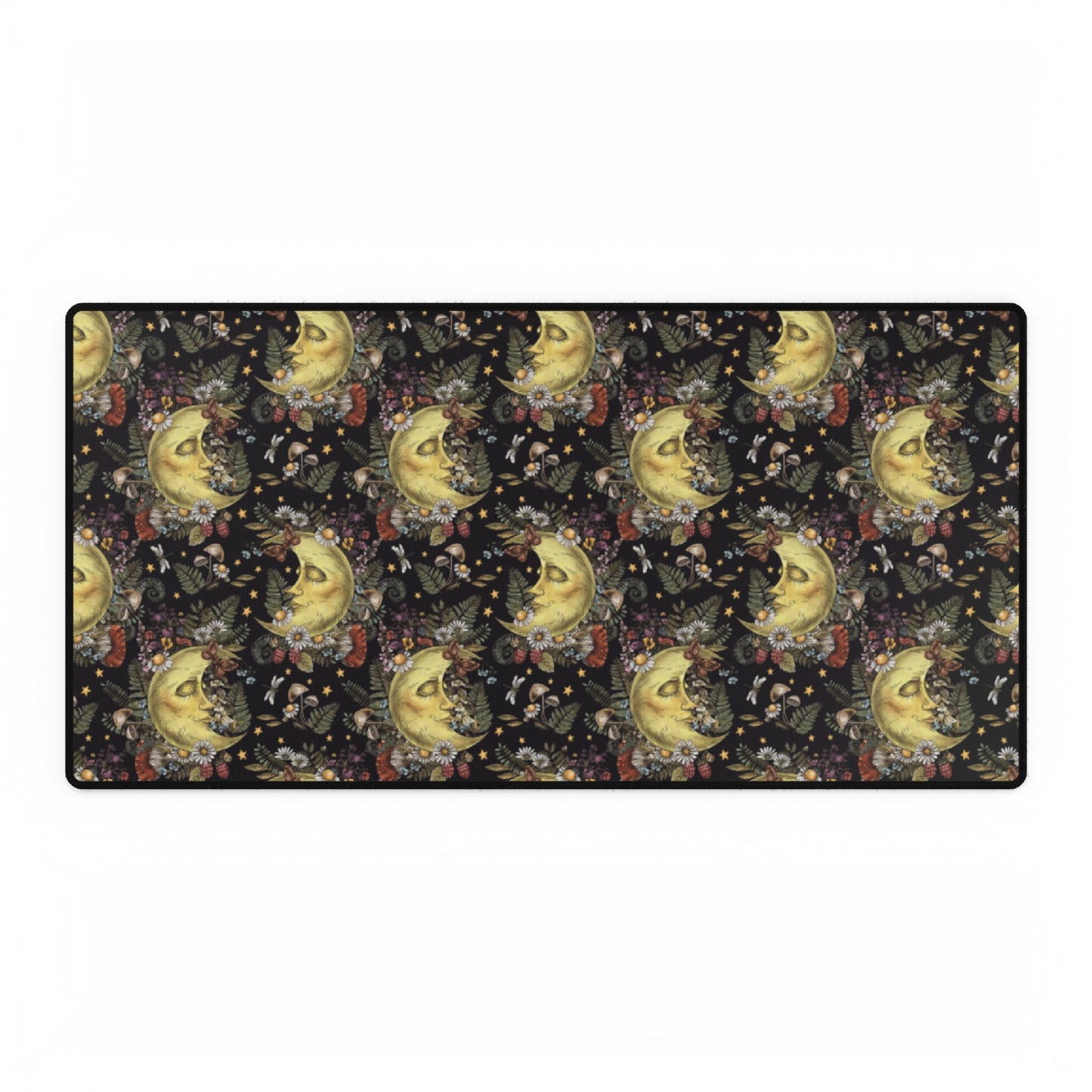 Desk Pad-Gaming:  The Sun, The Moon, And The Stars [Moon with Flowers]