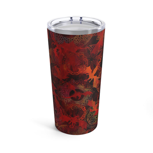 Thermal Tumbler:  20 oz:  Dragons-Red Tonal