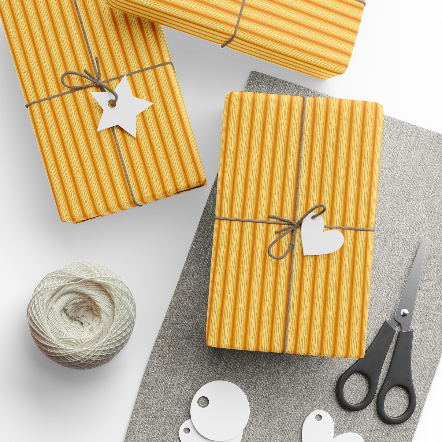 Wrapping Paper:  Celestial [Yellow-Gold Speck Stripes]