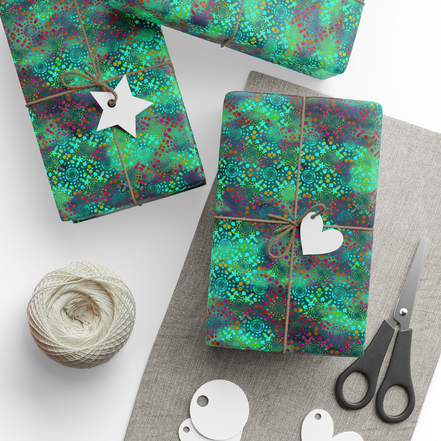 Wrapping Paper:  Dreamscapes [Teal Kaleidoscopes]