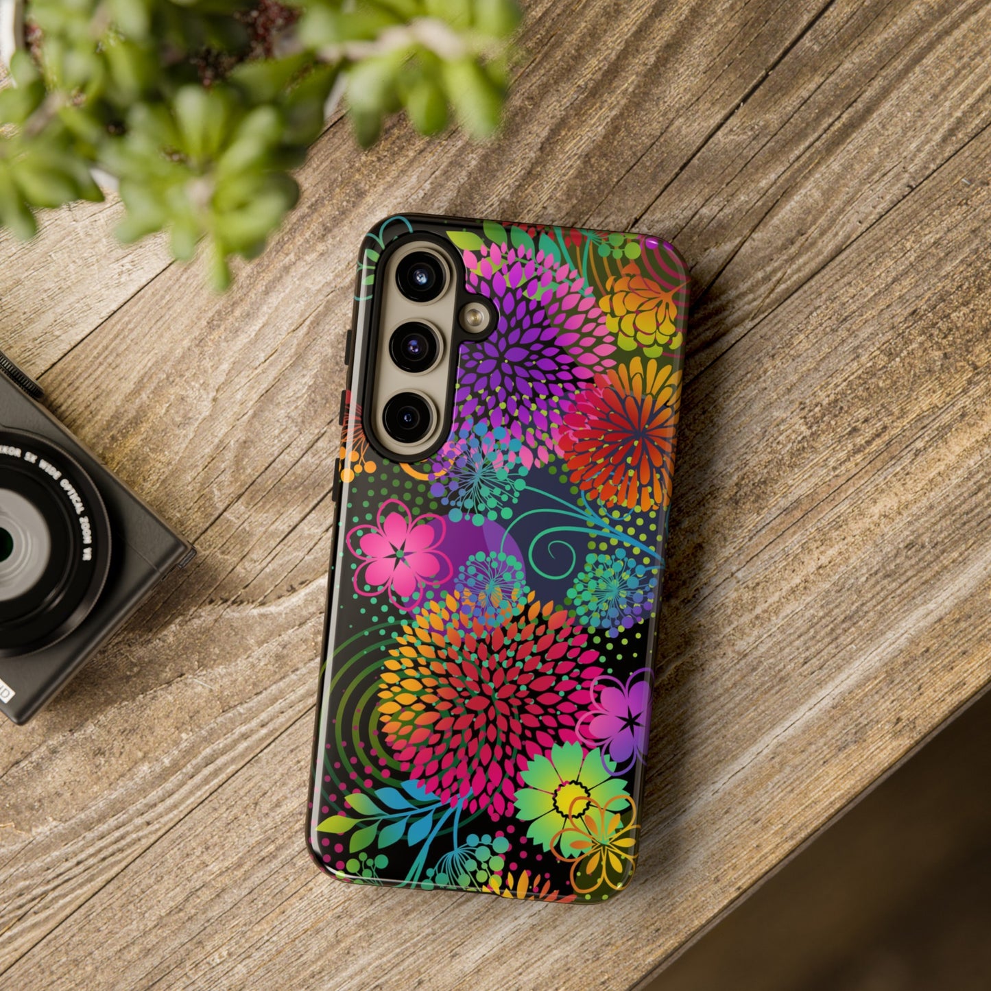 Samsung Galaxy Series Tough Case-Phone Case:  Unusual Garden [Flower Border]
