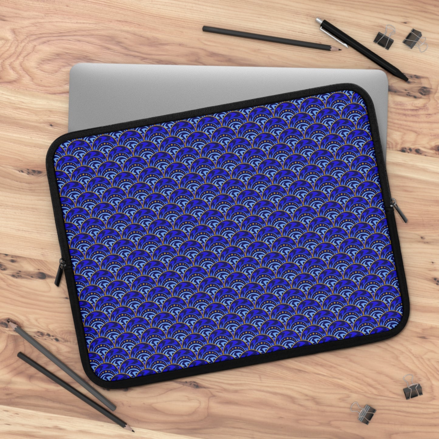 Laptop Sleeve :  Celestial [Blue/Gold-Scallops]