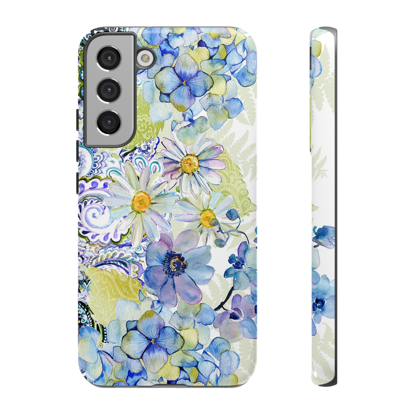 Samsung Galaxy S22 - Tough Case-Phone Case:  Leah [Blue Border]