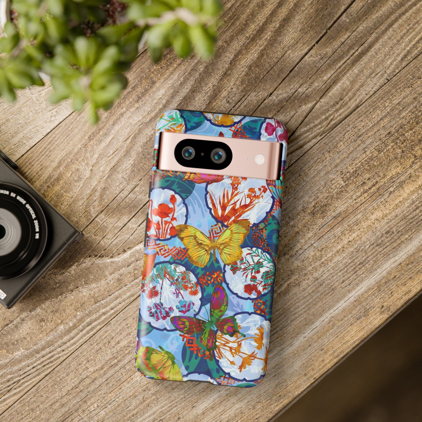 Android Google Pixel (Series) Tough Case-Phone Case:  Dreamscapes [Light Blue Butterflies]