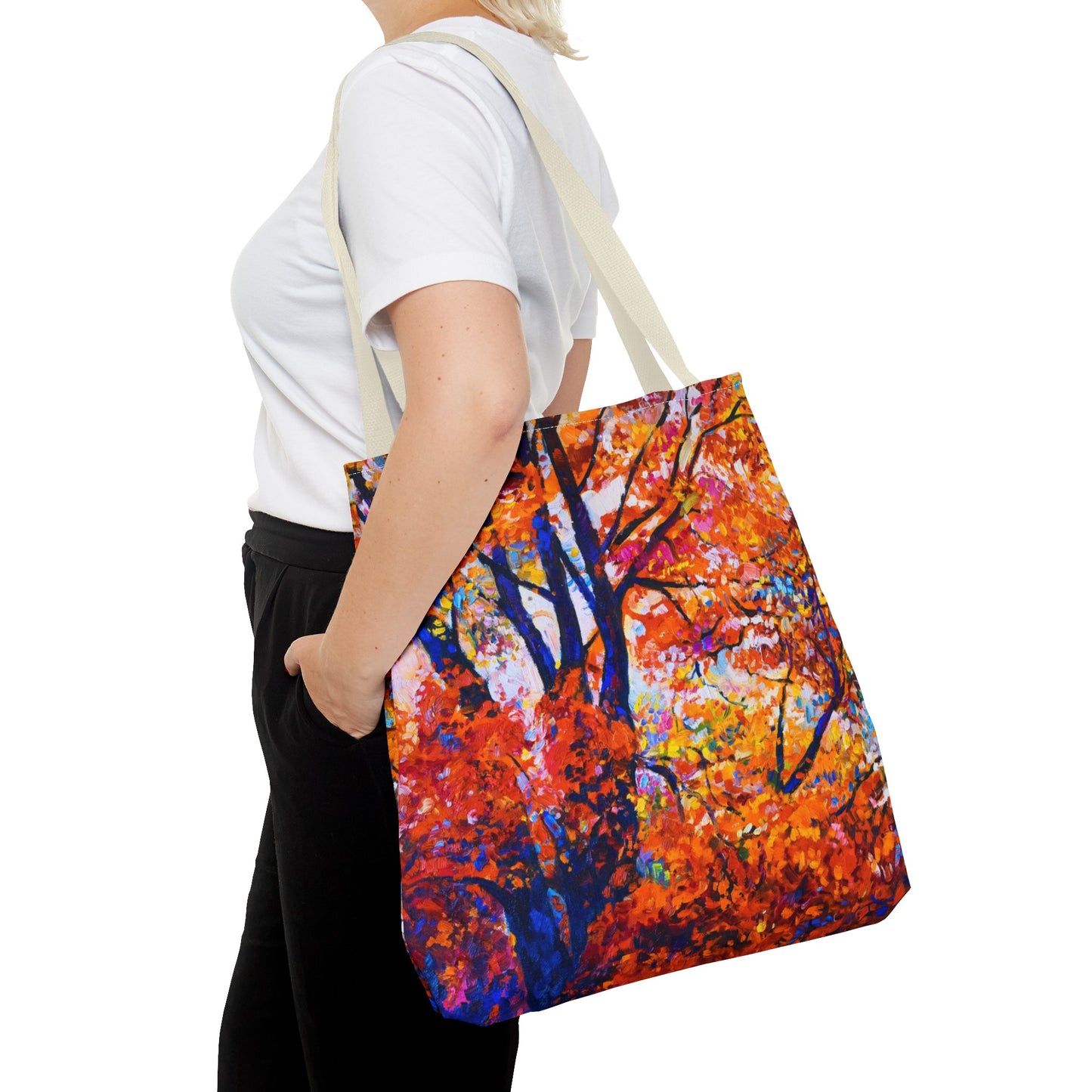 Tote Bag: Large-18x18; Year Of Art [Fall Trees-Full Panel]