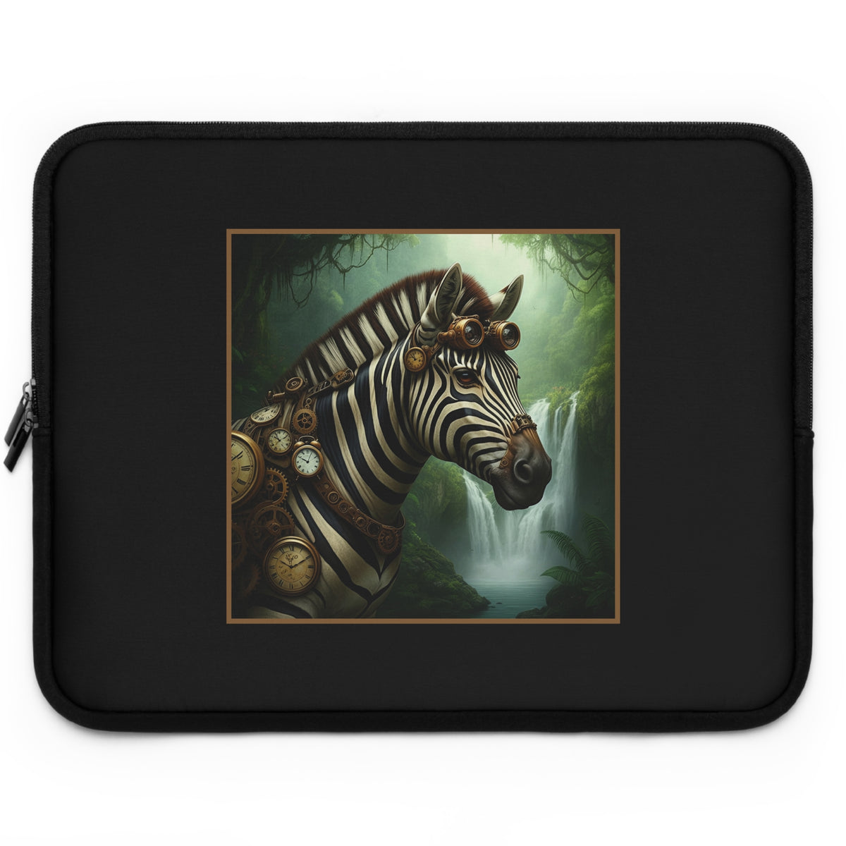 Laptop Sleeve (Sizes: 13", 15", 17"):  Steampunk Menagerie [Zebra]