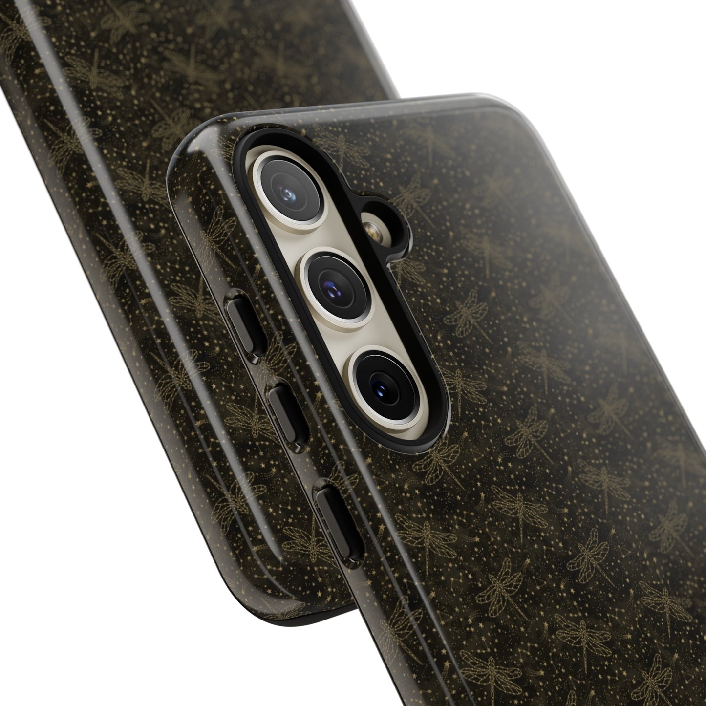 Samsung Galaxy Series Tough Case-Phone Case: The Sun, The Moon, And The Stars [Gold Dragonflies]