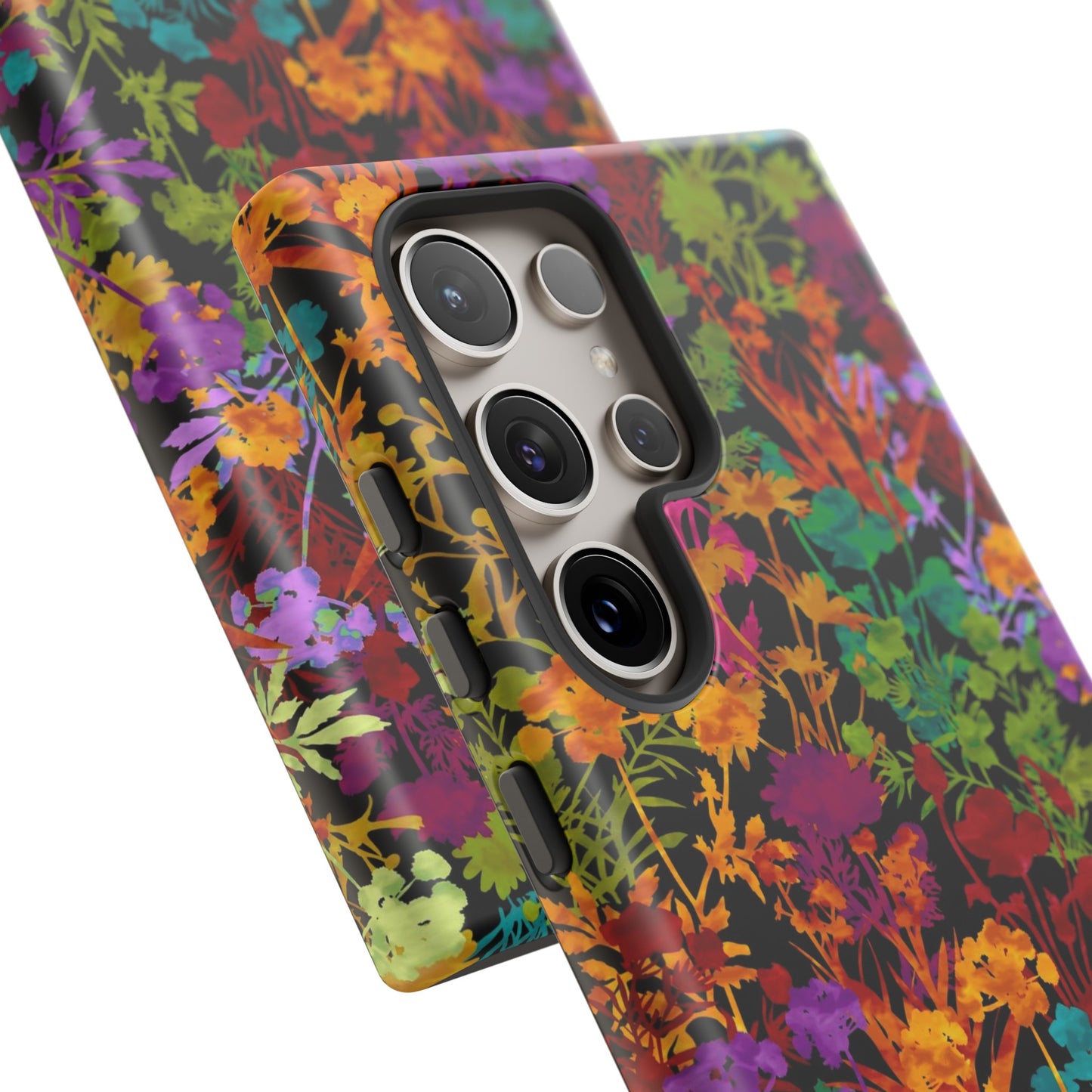 Samsung Galaxy Series Tough Case-Phone Case: Dreamscapes [Multi-Colored Flowers-Dark]