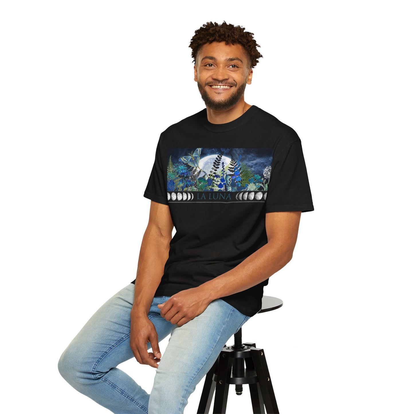 Unisex Heavy Cotton Tee:  "La Luna" [Banner/Panel]