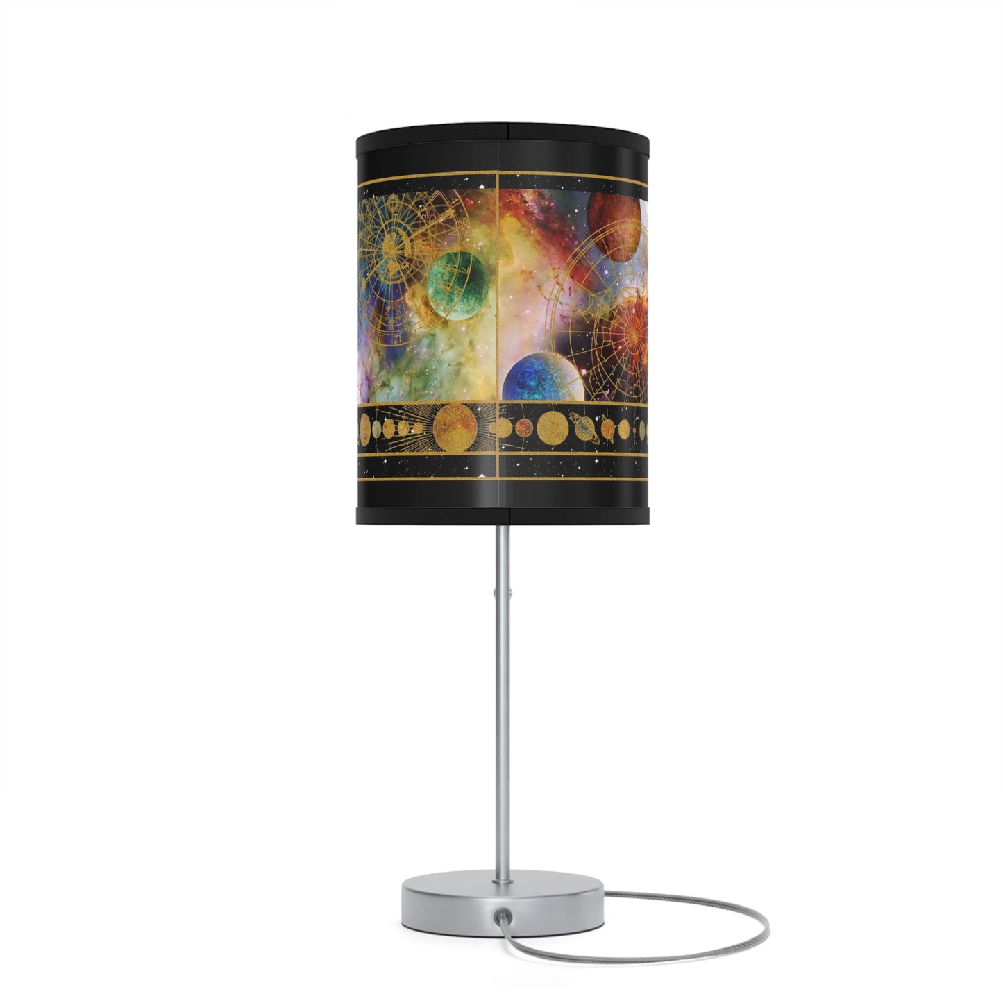 Table Lamp: Silver Base; "Cosmos"