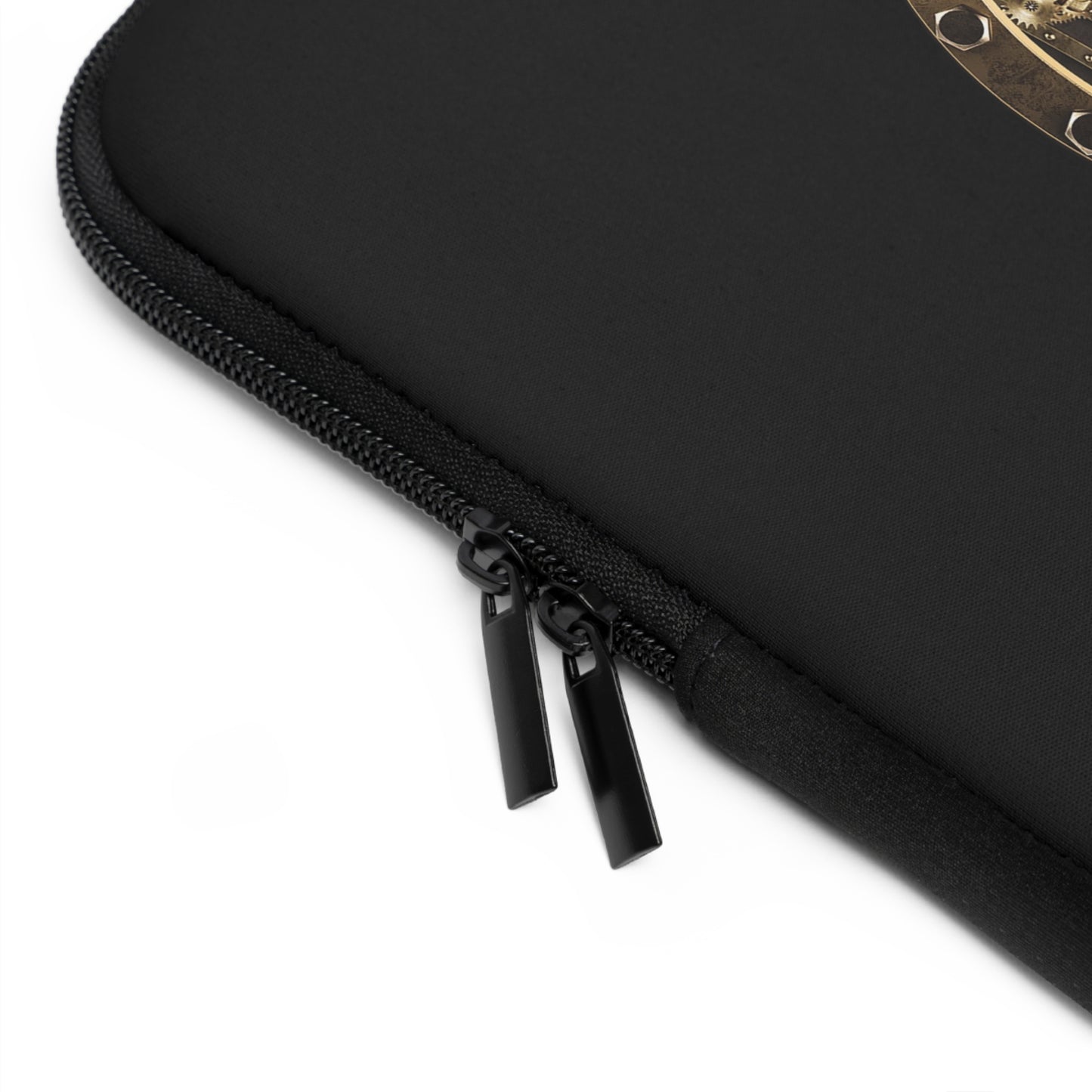 Steampunk Porthole Laptop Sleeve — Vintage Gear & Brass Robot Design