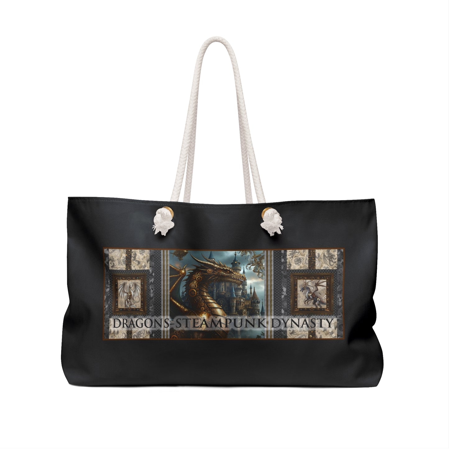 Steampunk Dragon Weekender Bag — 'Dragons Steam Punk Dynasty' Travel Tote