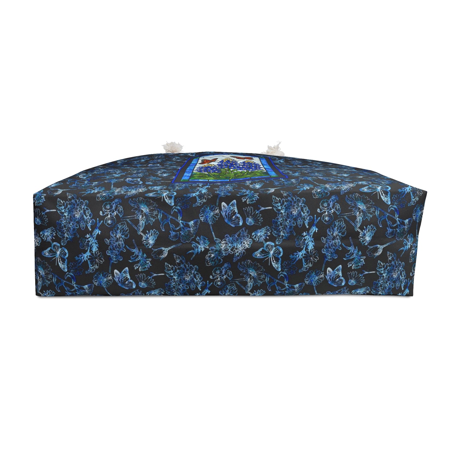 Blue Hydrangea & Butterfly Weekender Bag — Floral Travel Tote