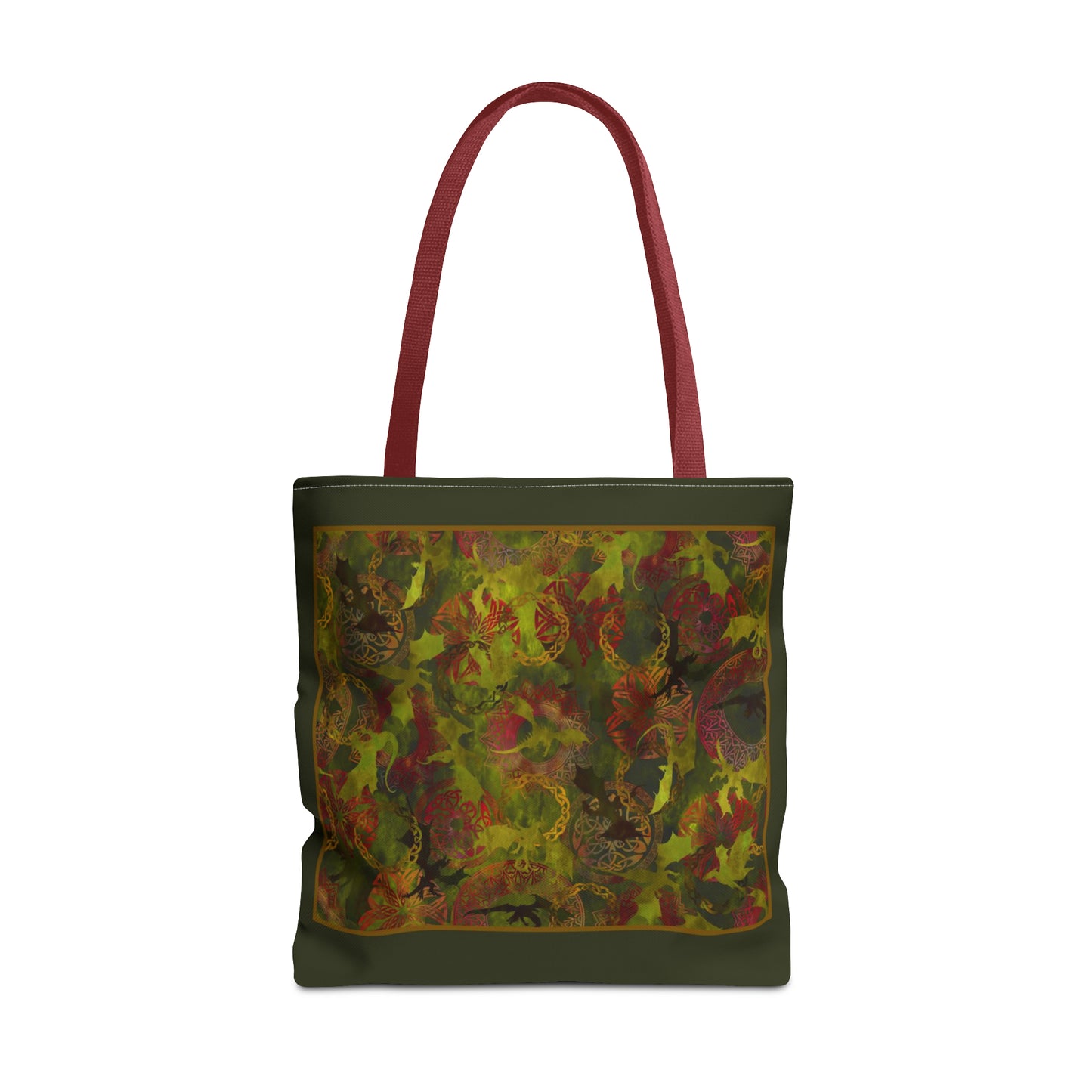 Tote Bag:  large-18x18;  "Dragons" [Green Panel]