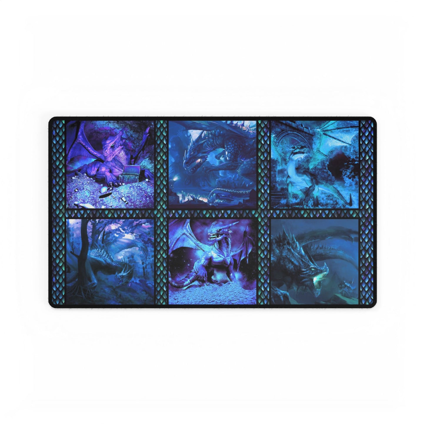 Desk Mat (23x13):  Blue Dragons
